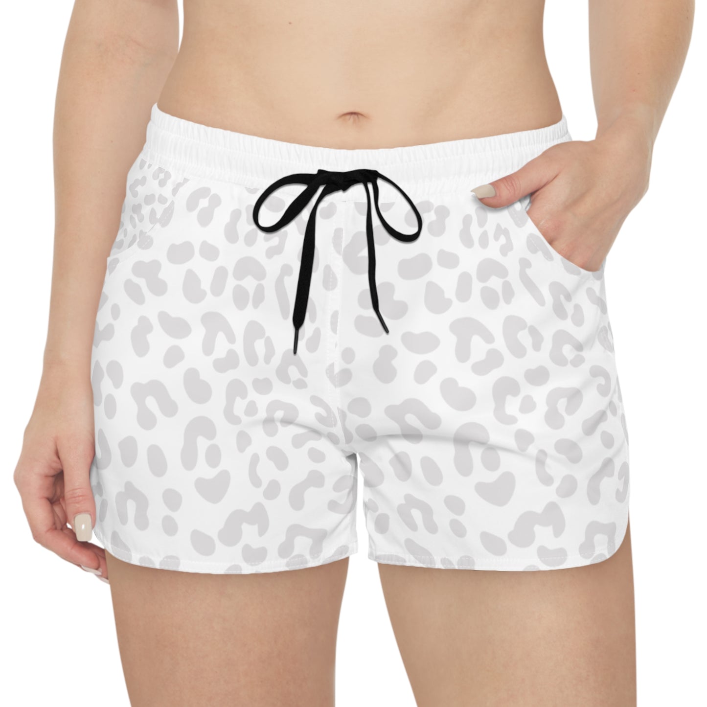 Grey Leopard Print Women's Shorts