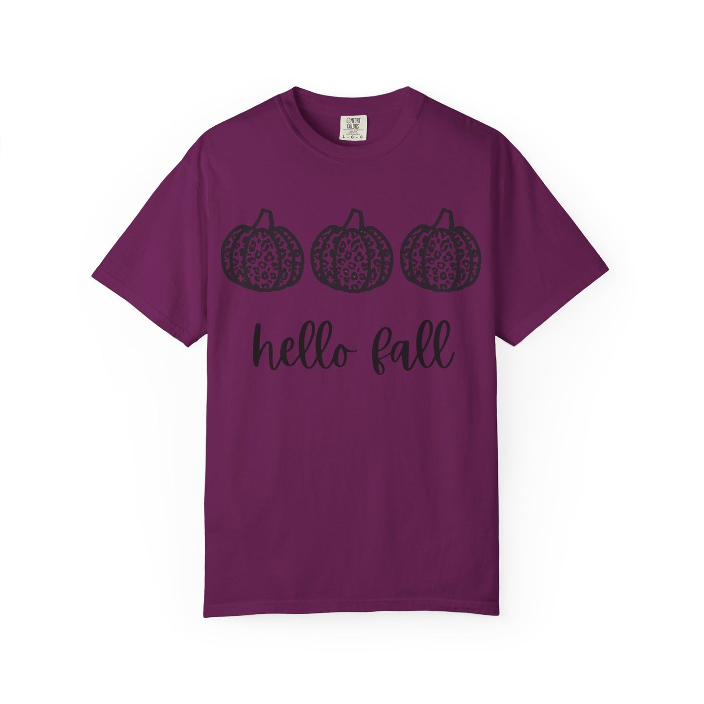 Hello Fall Leopard Print Pumpkin Women's T-shirt
