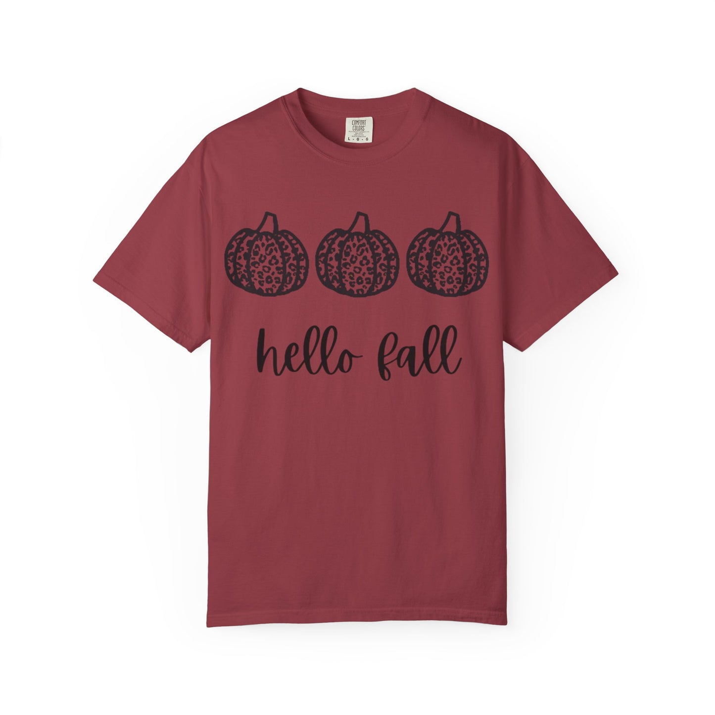 Hello Fall Leopard Print Pumpkin Women's T-shirt