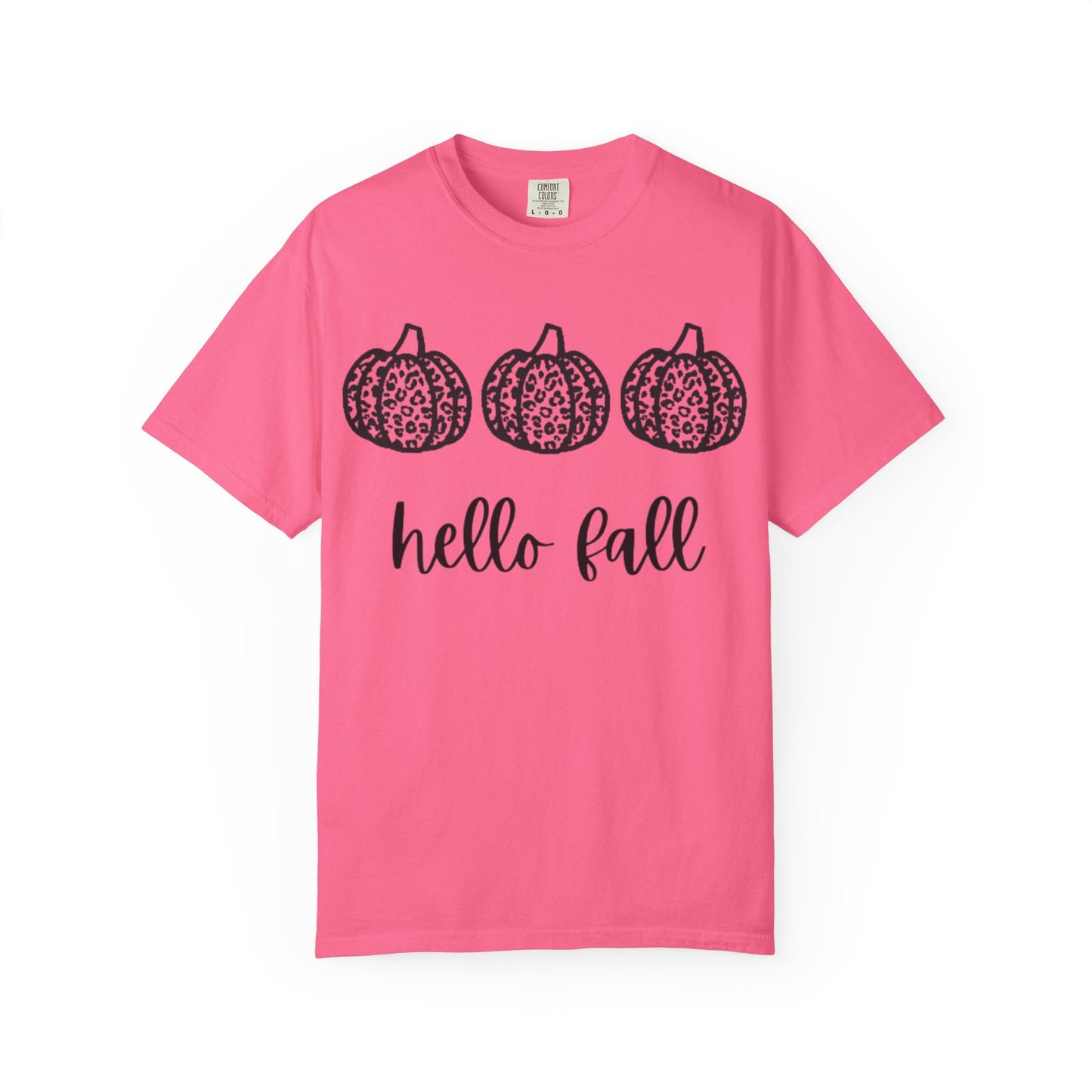 Hello Fall Leopard Print Pumpkin Women's T-shirt