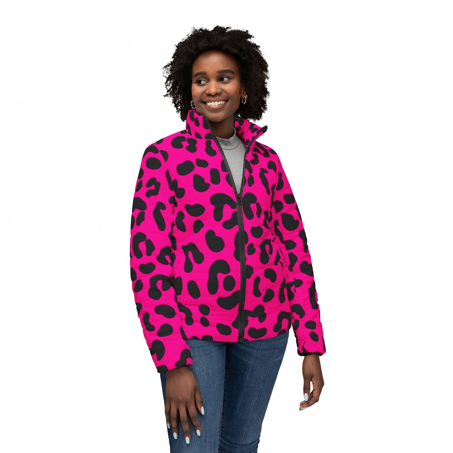 Hot Pink Leopard Print Women's Jacket