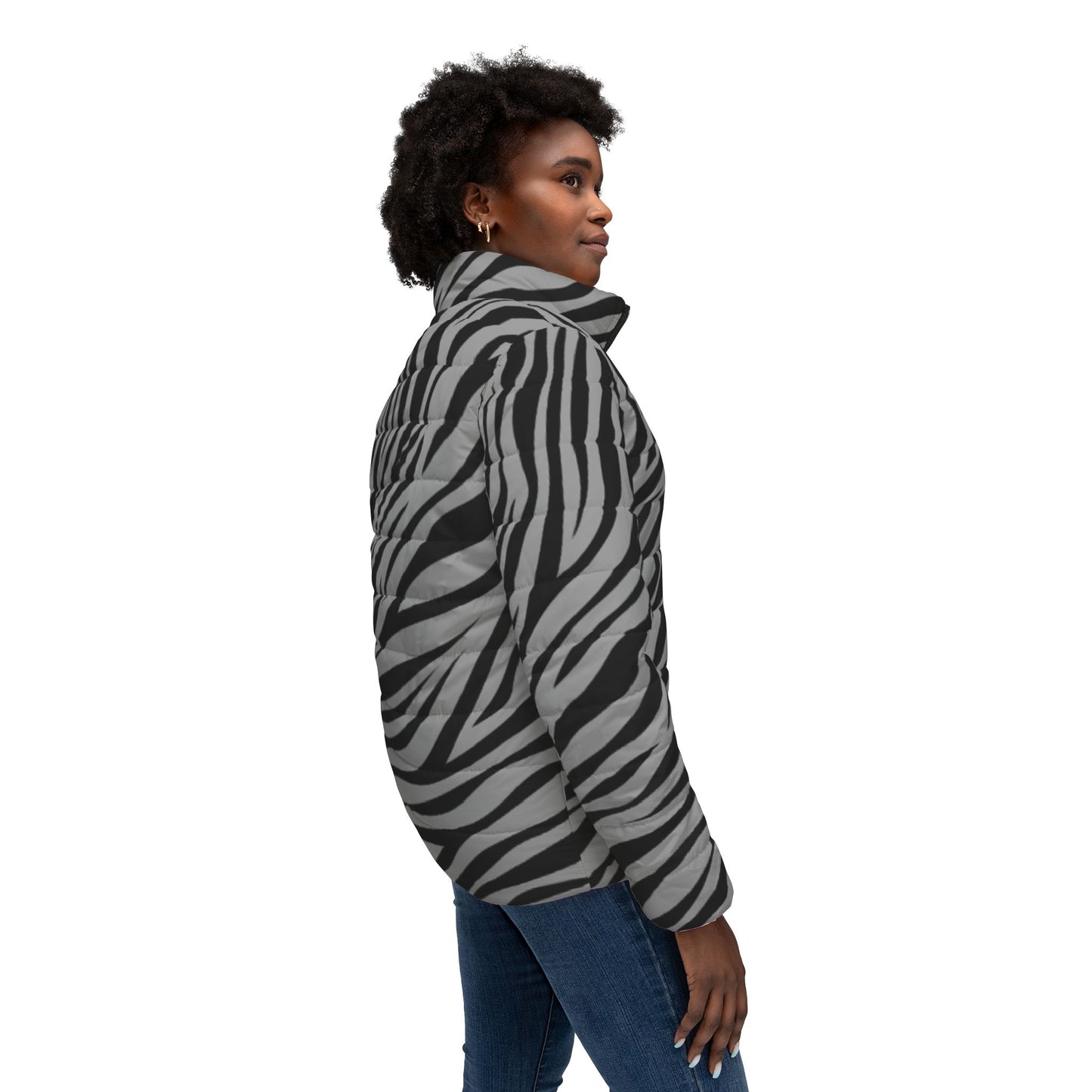 Grey Zebra Print Women’s Jacket