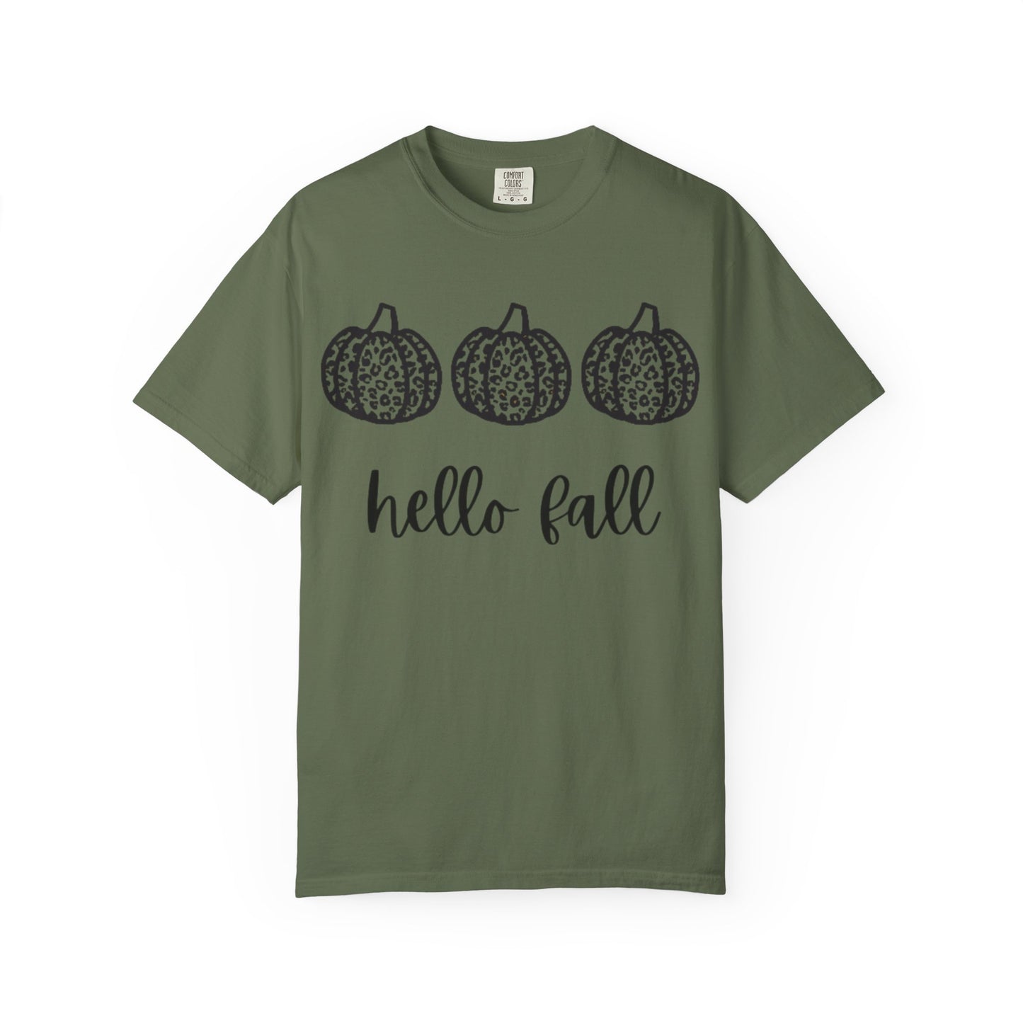 Hello Fall Leopard Print Pumpkin Women's T-shirt