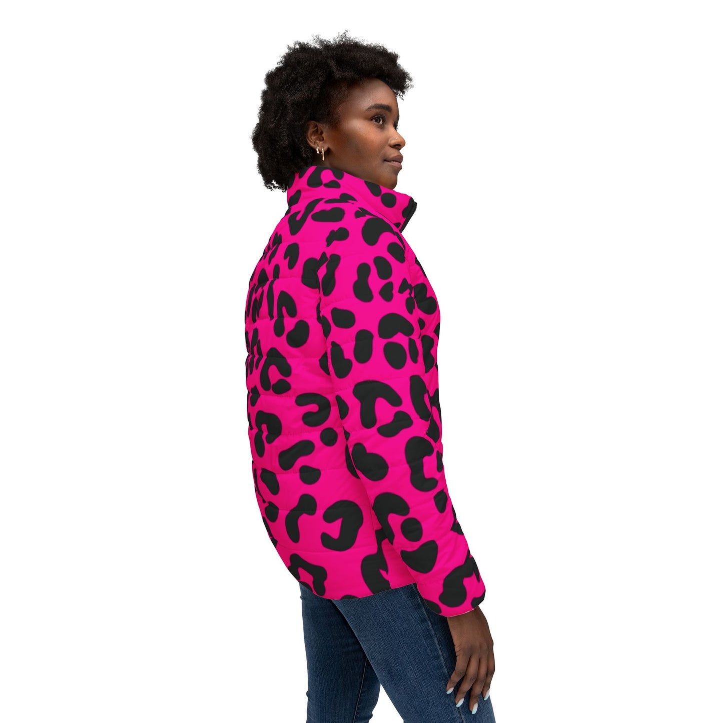 Hot Pink Leopard Print Women's Jacket