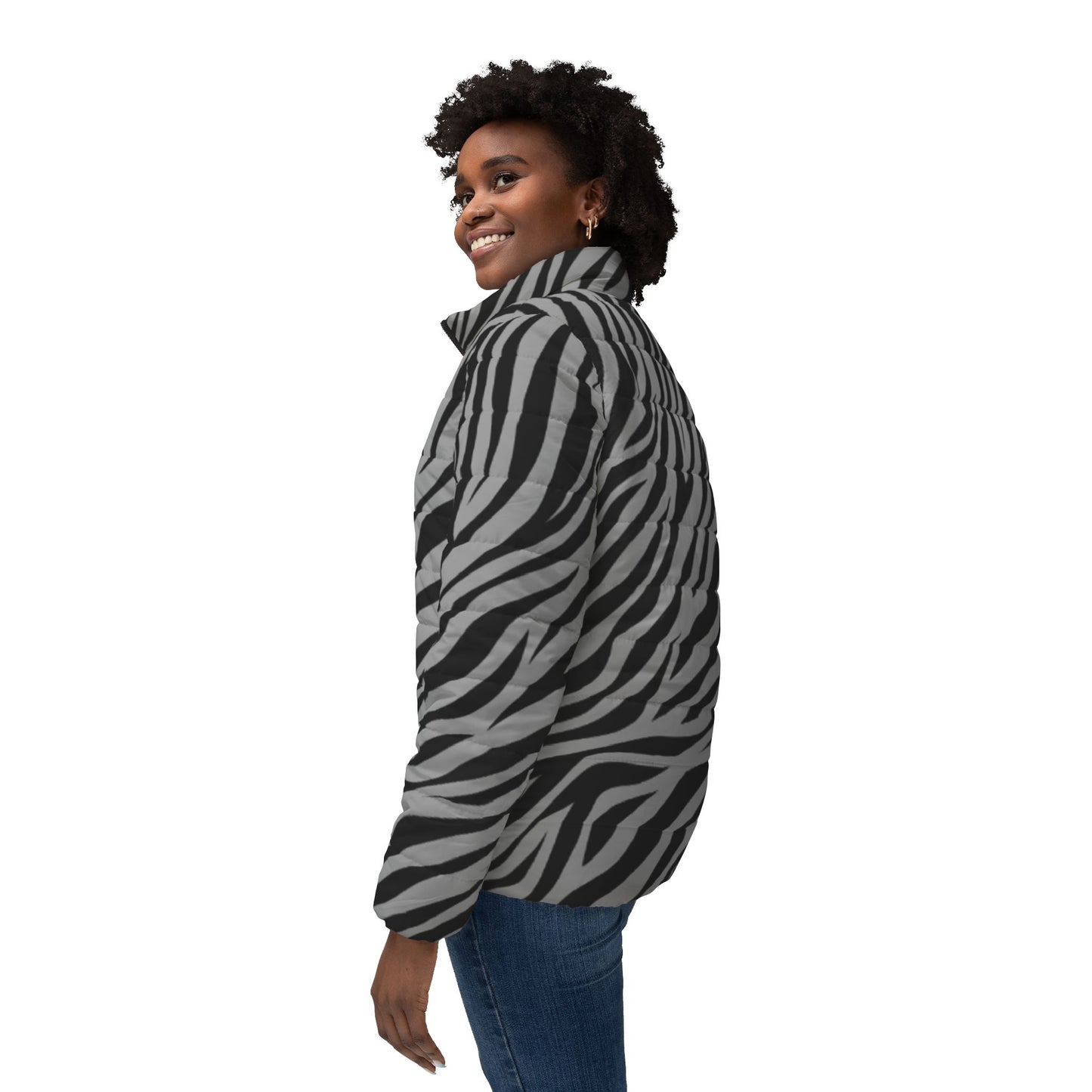 Grey Zebra Print Women’s Jacket