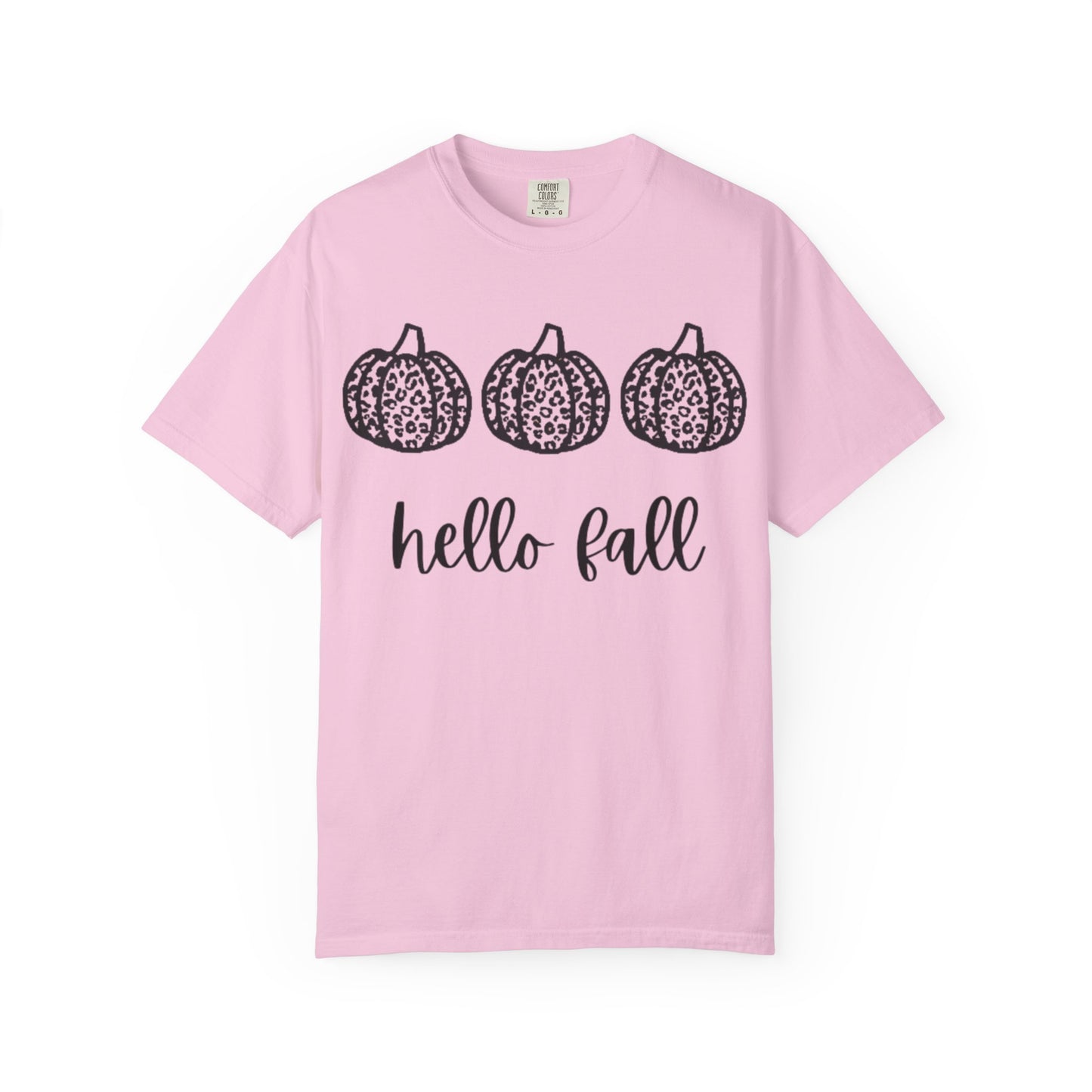 Hello Fall Leopard Print Pumpkin Women's T-shirt