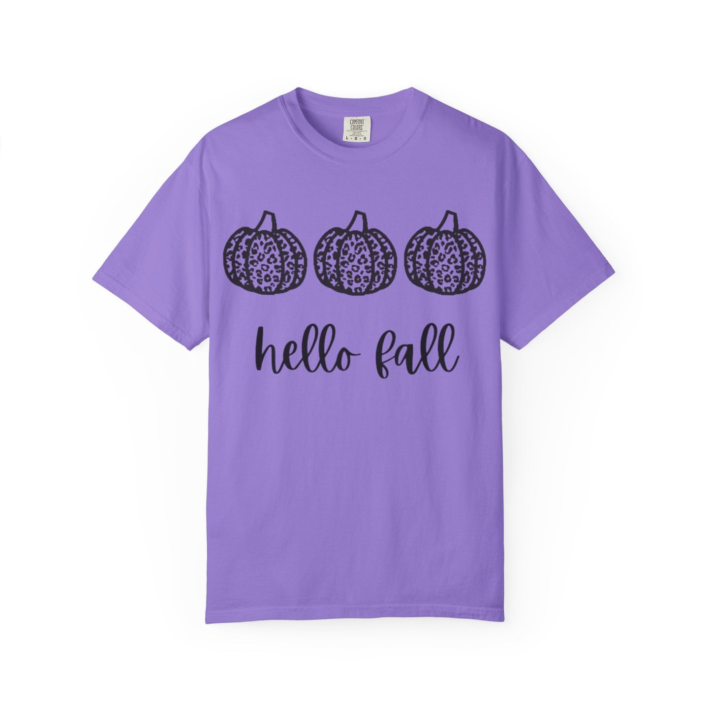 Hello Fall Leopard Print Pumpkin Women's T-shirt