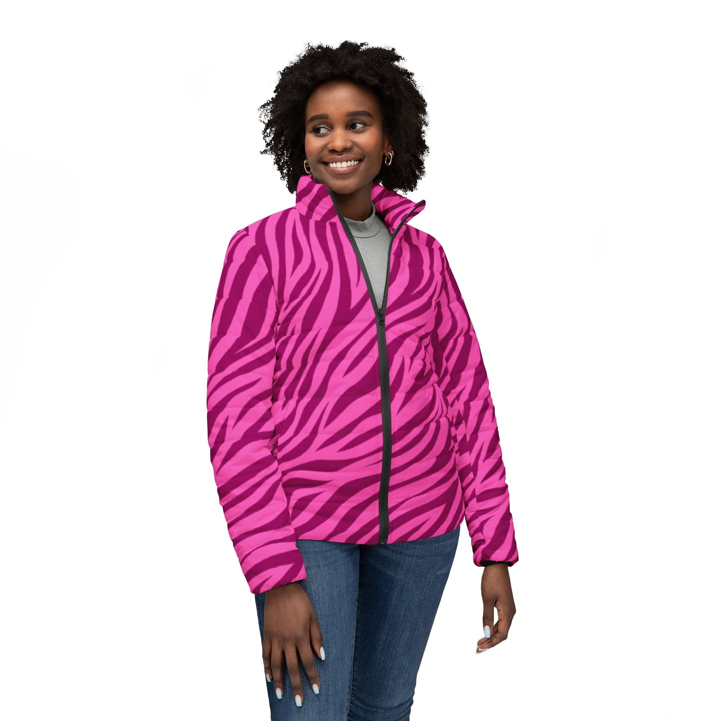 Fierce Pink Zebra Print Women’s Jacket