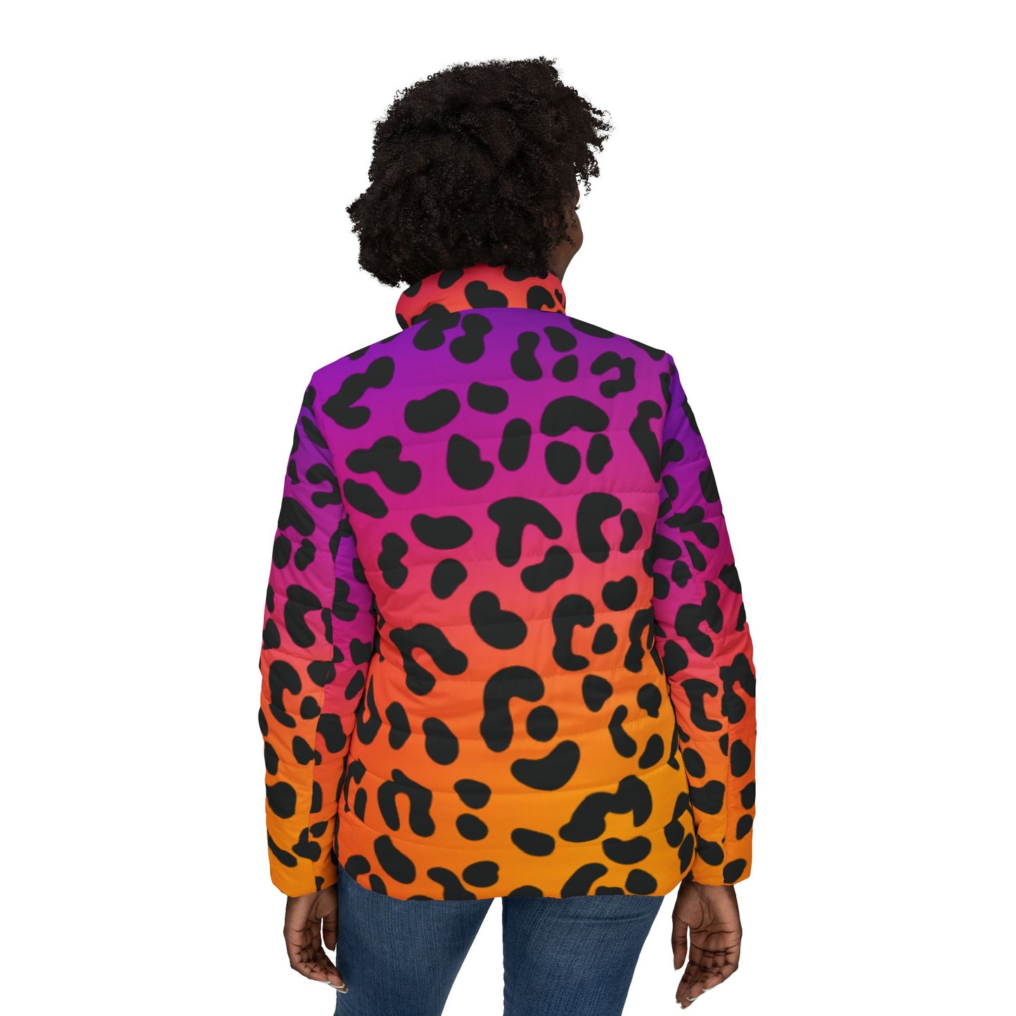 Vibrant Gradient Leopard Print Women’s Jacket
