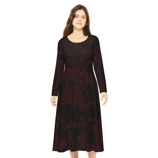 Lace Rose Women's Long Sleeve Dress