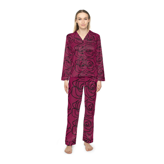 Women's Floral Satin Pajamas