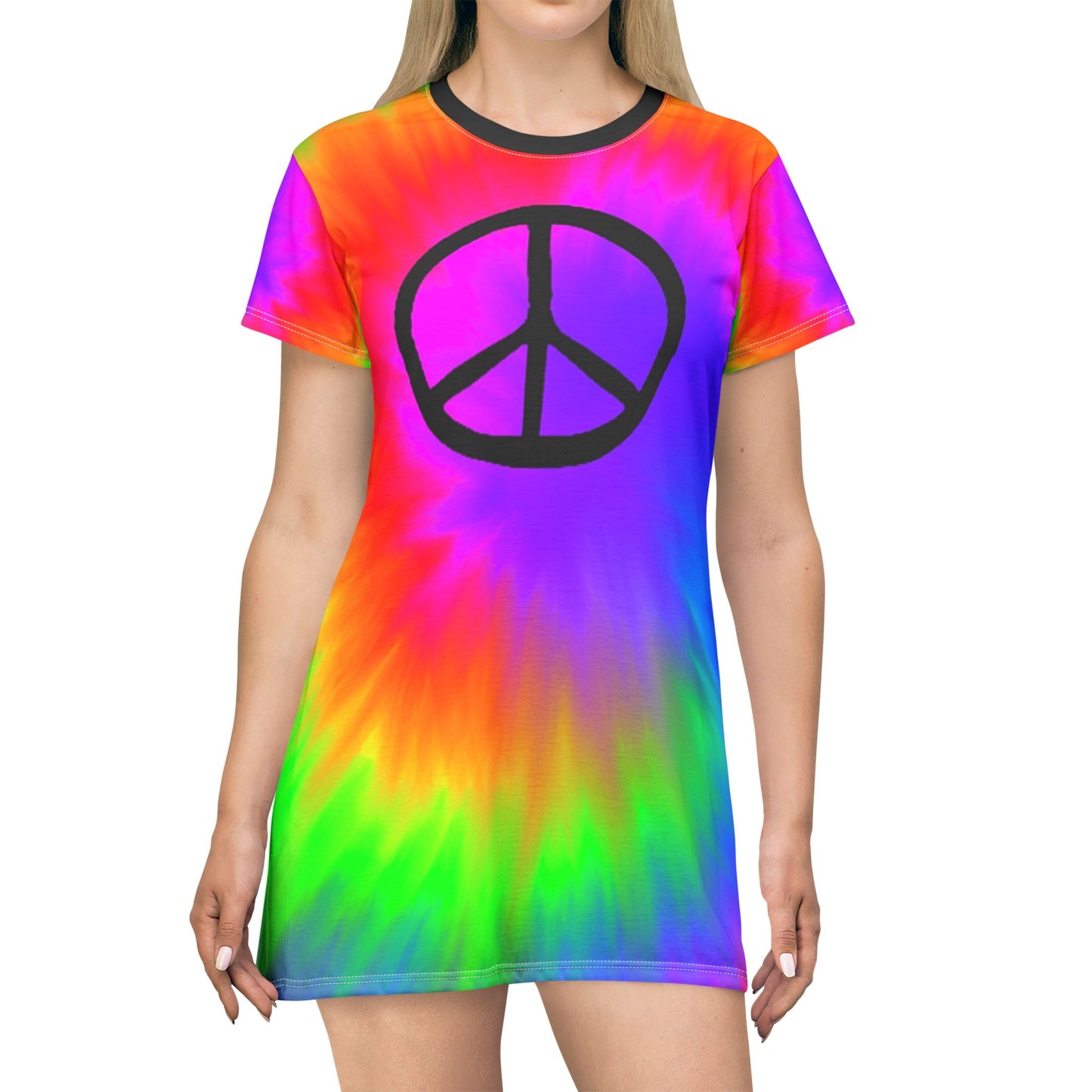 Peace Tie Dye Women's T-shirt Dress