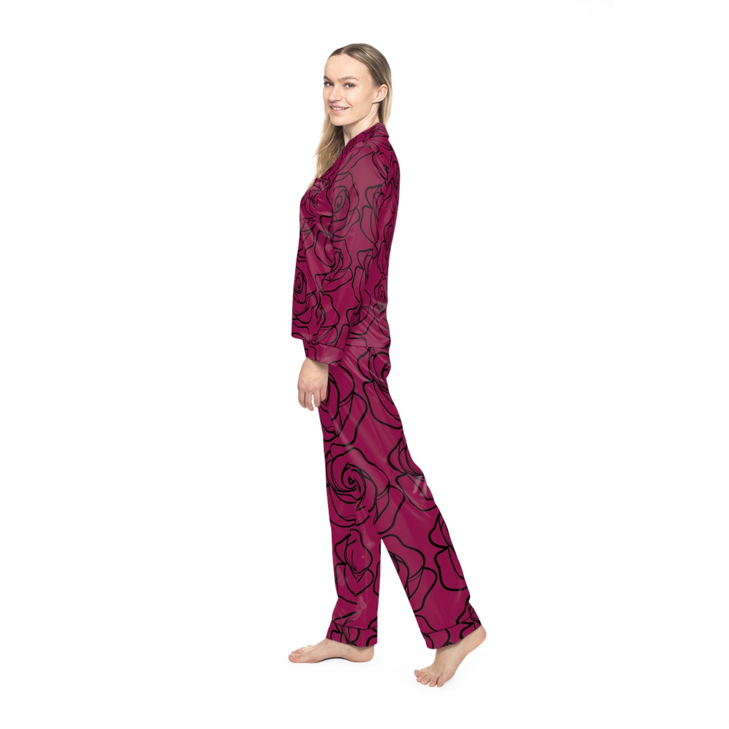 Women's Floral Satin Pajamas