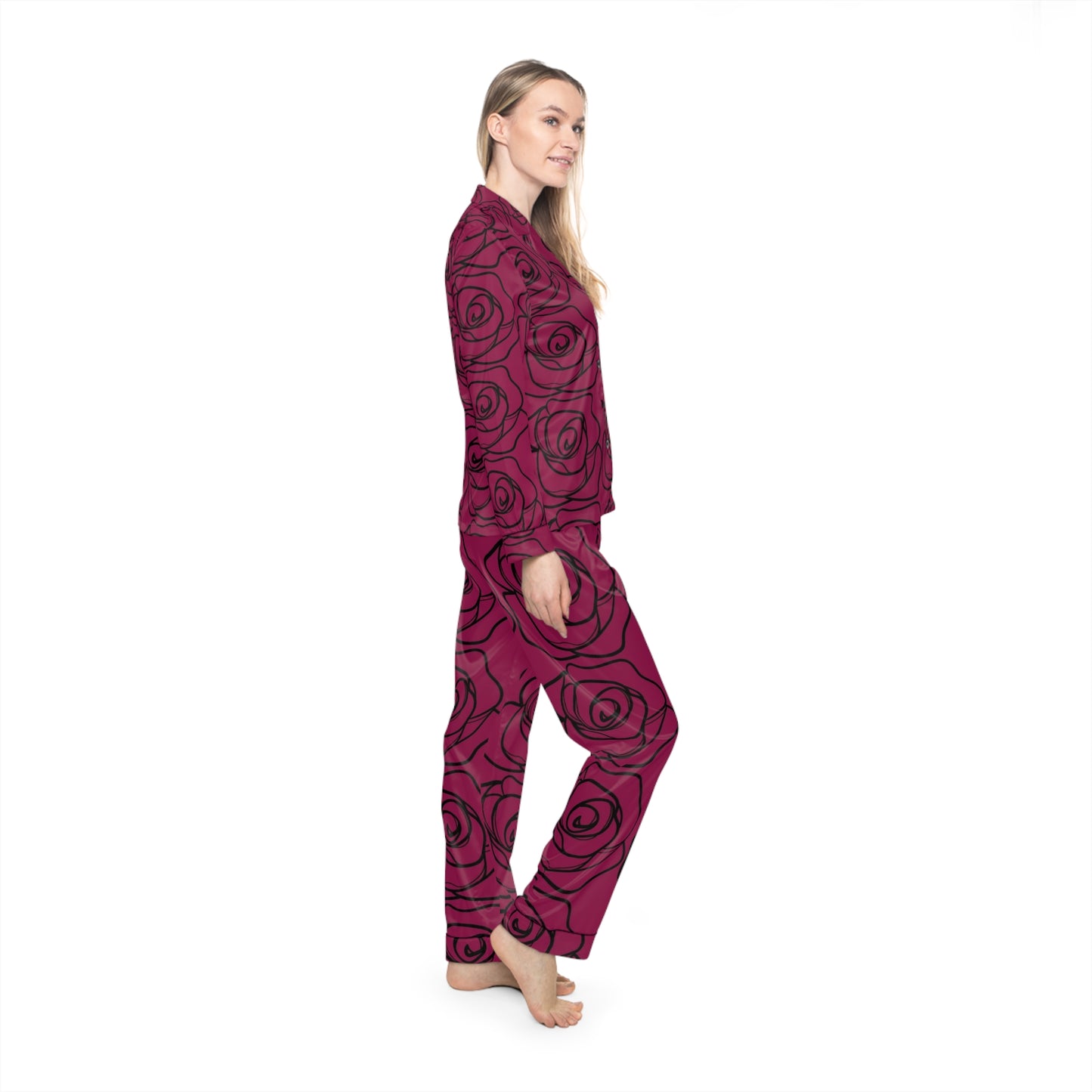 Women's Floral Satin Pajamas
