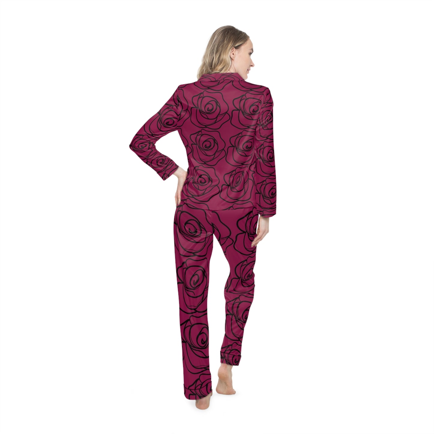 Women's Floral Satin Pajamas